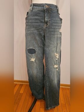 Torrid Distressed Dark Blue Boyfriend Jeans